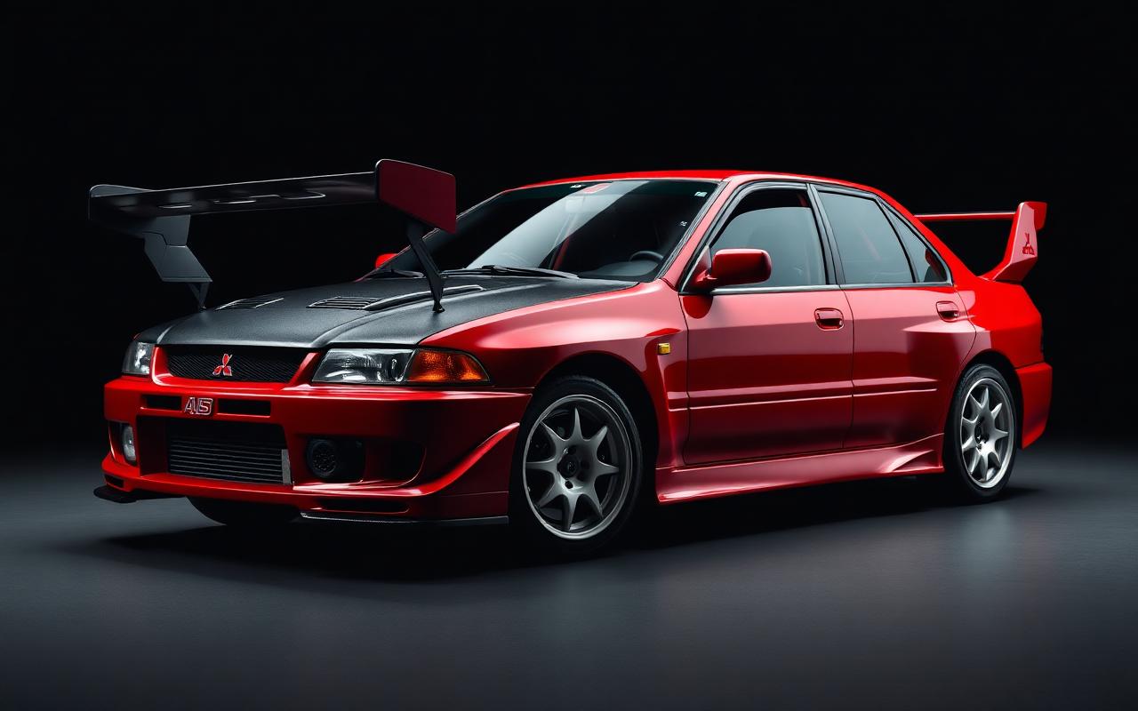 Lancer Evolution IV Full body view — custom carbon fiber and fiberglass modification by CFGMOD