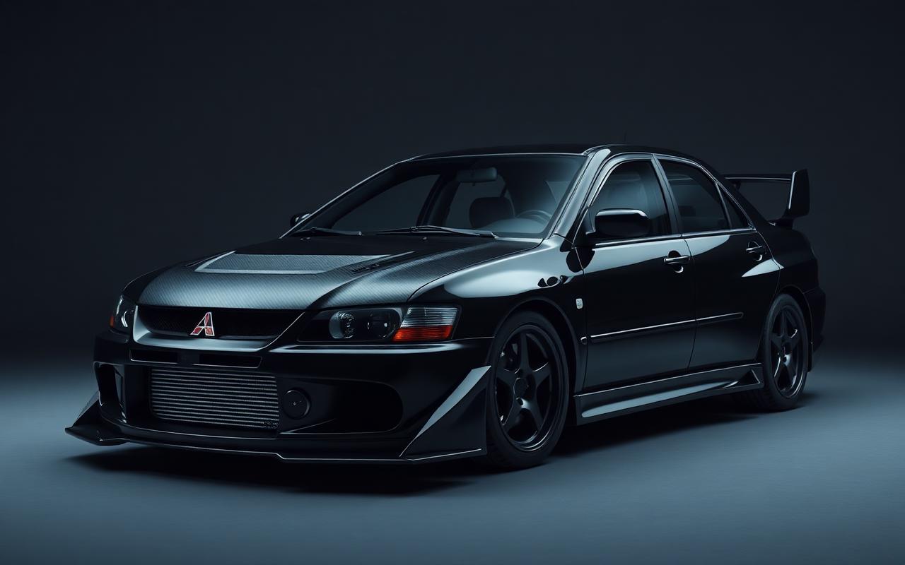 Lancer Evolution VII Full body view — custom carbon fiber and fiberglass modification by CFGMOD